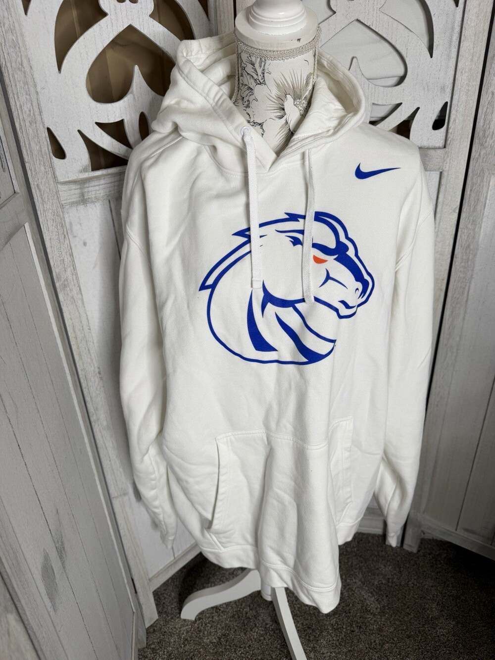 Boise State Broncos Nike White Sweatshirt Hoodie Men's Size XXL